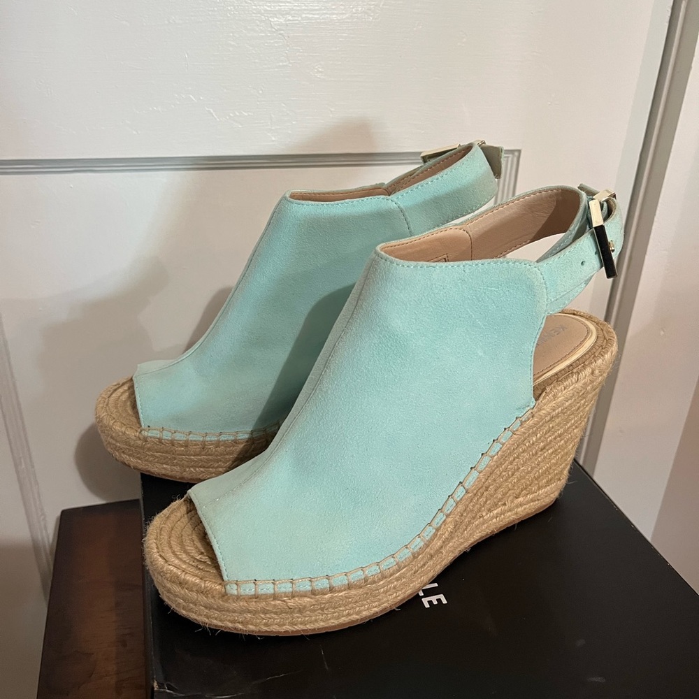 Kenneth Cole Olivia Espadrille Wedge - Aqua - Picture 5 of 7
